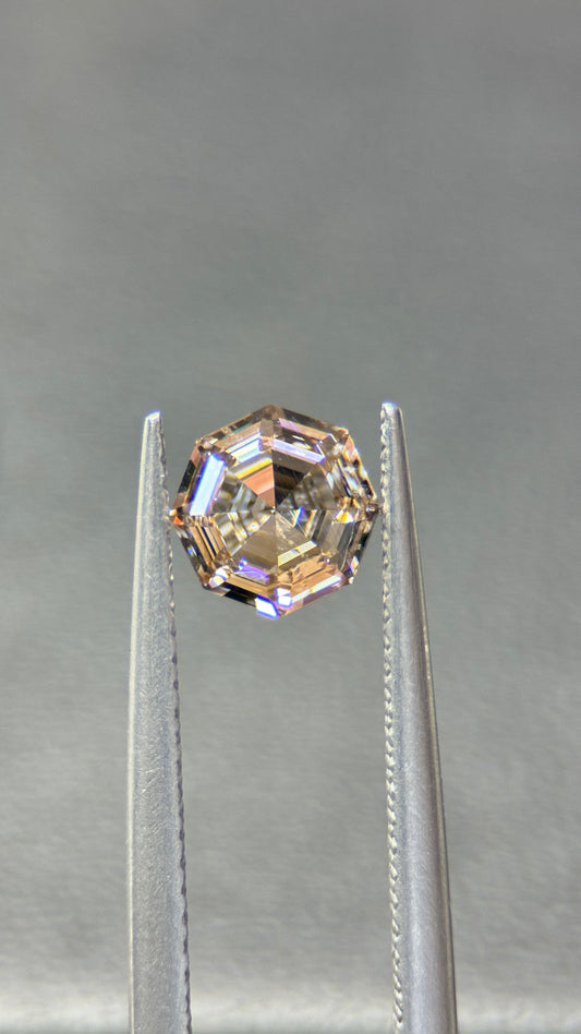1.11Ct Octagonal Cut Light Brown VS2 Natural Diamond